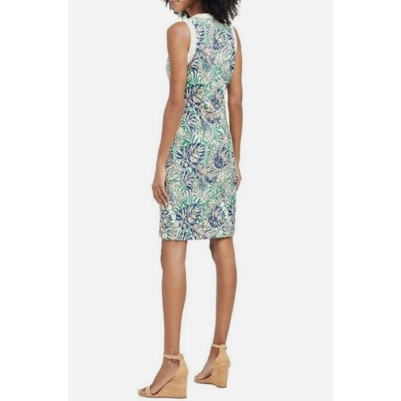 J. McLaughlin Sandra Zip Front Sleeveless Botanical Jacquard Dress Size 14 - Picture 2 of 12